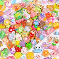 100PCS Slime Charms Jelly Cute Flatback Resin Small, Mixed Colors-100Pcs