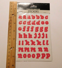 Keepsake Essentials Stickers Lot 2 Sheets Package ~ABC Red Lowercase Letters~
