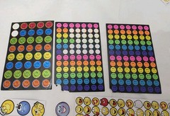 Vtg Mixed Lot Of Sticker Sheets Smiley Faces Neon Emotion Emoticons Multi Size