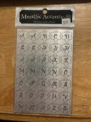 DieCuts with a View METALLIC ACCENTS FLOWER TAGS Large Alphabet STELLA Uppercase
