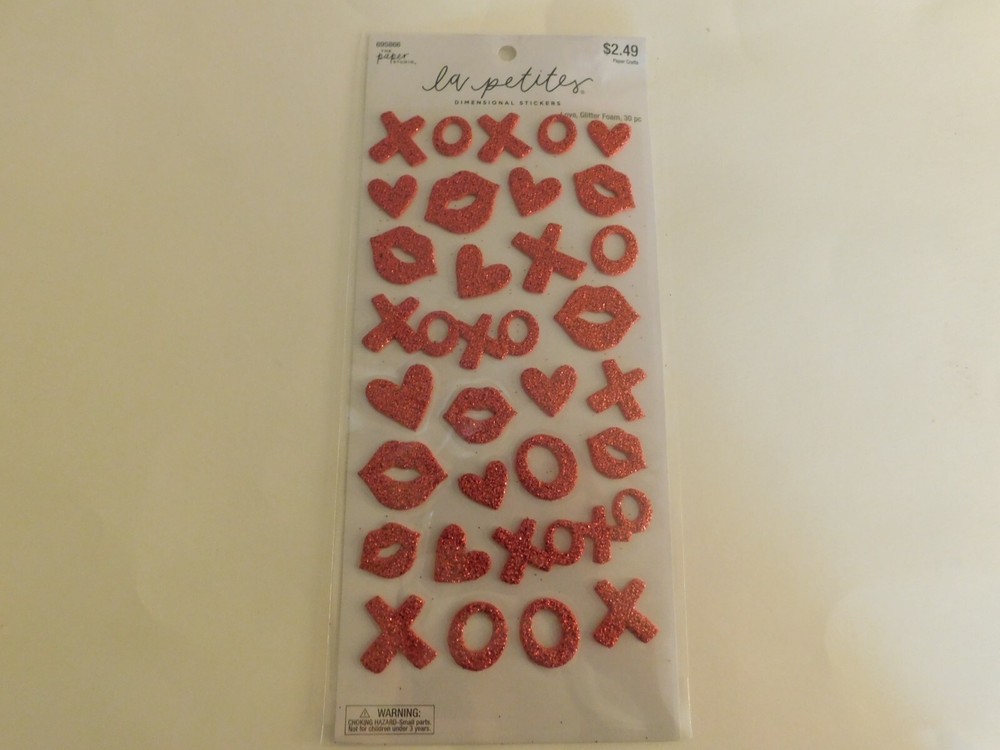 The paper studio la petites Dimensional stickers Love, Glitter foam 30pc