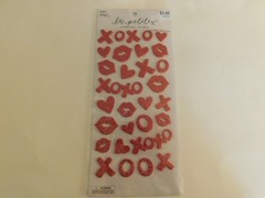 The paper studio la petites Dimensional stickers Love, Glitter foam 30pc