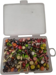 300 Pieces 6Mm round Brads 15 Colors Random Mixed in Storage Box, Paper Fastener