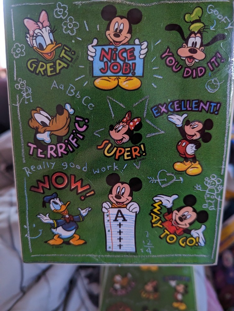 Vintage Gibson Stickers Mickey Mouse and friends Rewards one sheet