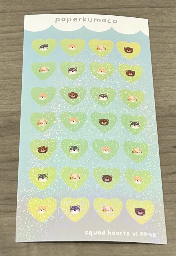 NEW PaperKumaCo “Squad Hearts V1” 💕 Sticker Sheet Paper Kuma Co Stickers