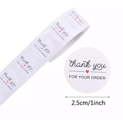 40 ‘ Thank You For Your Order ‘ Stickers Small Business Envelope 1 Inch Round