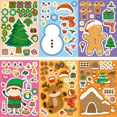 Holiday Themed Puzzle Stickers Set Creative Face Design Activity Ages 5 12 Years