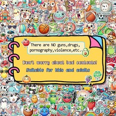 200PCS Cute Water Bottle Stickers – Funny Animal Fruit Stickers for Kids Adul…