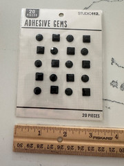 K&Company Studio 112 20 PC Neutral Black Adhesive Gems Scrapbooking Journalling