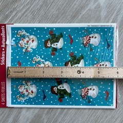 Vintage Snowman Stickers Pack of 4 Sheets Heartline Hallmark Sealed