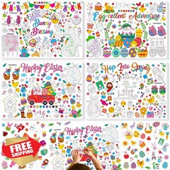 SpriteGru Easter Coloring Placemats 20 Pack Stickers