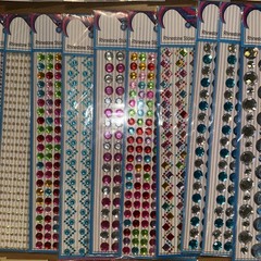 Lot Of 54 New Jewel Border Stickers Gemstone Multicolored adhesive Packs