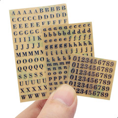 6 Sheets Small 0.12 Inch Alphabet Number Stickers Mini Letters Stickers Glitter
