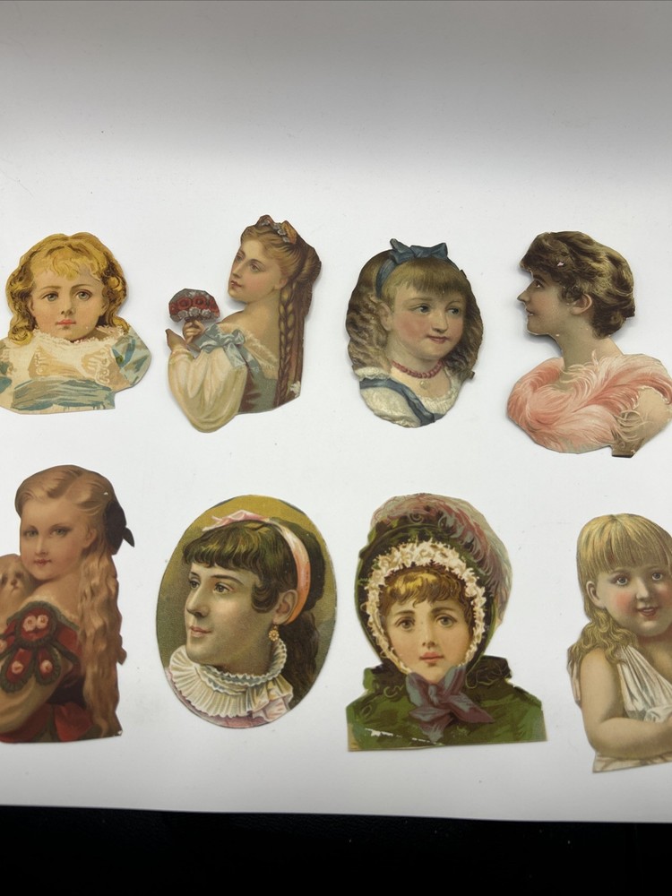 Antique Lot Of 8 Victorian Scrap Paper Ephemera For Collecting Or Scrapbooking