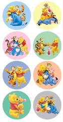 500 pc Sticker Color Roll Disney Winnie Pooh & Friends Semi Gloss Self Adhesive
