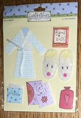 Sue Dreamer By Colorbok Get Well Card Band Aids Alcohol Slippers Robe Stickers