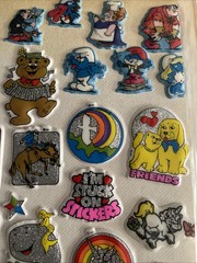 Vintage Puff Sticker Collection 1 Binder Page Good Condition 80s 90s Smurfs CPK