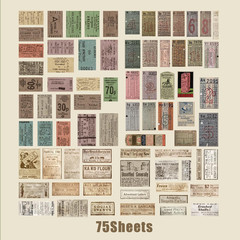 150 PCS Vintage Retro Collage Stickers – Old Tickets & Advertisements Distressed