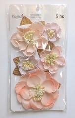 Coral Tatiana Fabric Flowers Scrapbooking Embellishments By Recollections