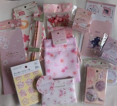 Japanese Sakura Cherry Blossom Stationery Gift Set Kawaii Scrapbooking Bundle