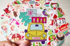 Christmas Xmas Holiday Card Envelope Seal Stickers Decor Gift Wrap 100 Pcs/Set