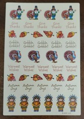 American Greetings Stickety-Doo-Da Thanksgiving Autumn Fall Sticker seals