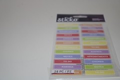 Sticko Autocollant Multi Color Planner Labels 24PC Note Chores ToDo Scrapbooking