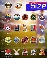 300 Assorted Sport Stickers: Waterproof Vinyl for Kids’ Water Bottles