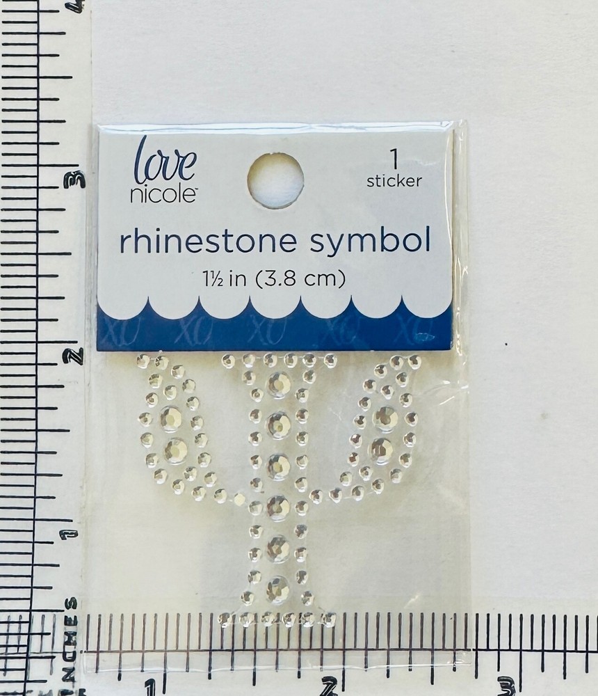 Greek Letter Psi Rhinestone Sticker 1.5″ Clear Silver Glitter Bling Monogram
