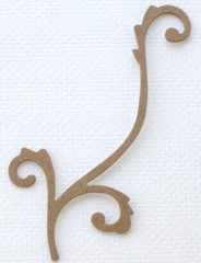 {6} ACCENT SWiRL – Style 5 – Bare Unfinished Flourish Chipboard Die Cuts – 4 1/2