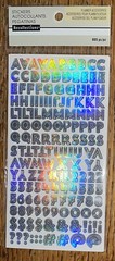 RECOLLECTIONS Iridescent Alphabet Alpha Letters Number 2 Sheets Different Colors