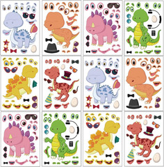 24 Sheets 8.27»×5.9» Make Your Own Stickers for Kids Toddlers, Make a Face Sti