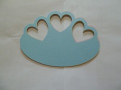 Trio of hearts Scrapbooking frames 5.5×4 set of 5 in pastel colors