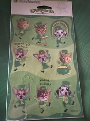 NEW! Stickety-Doo-Da 18 Stickers ST PATRICK’S Day PET CAT DOG Cute Irish Sticker