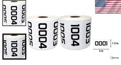 2000 Consecutive Number Labels | Self-Adhesive Inventory Stickers – 3 x 1.5 in