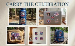 USA 250th Anniversary Sticker, Pack (49+ PCS) Patriotic American Stickers