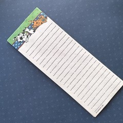 Vintage 80s Note Stationery Paper Sheets Spotted Dog Chasing Orange Cat Current