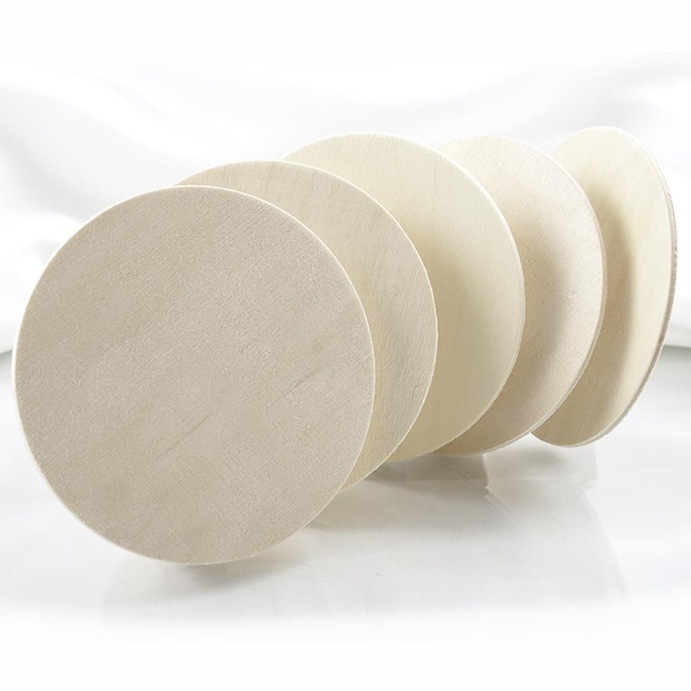 Natural Unfinished Round Wood Circle Cutout | 5 Inch – 25 Pack Unfinished Wood