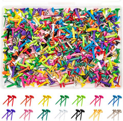 420 Pcs Brads for Paper Crafts, 14 Colors Metal Brass Brads Paper Fasteners, Min