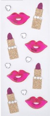 Rhinestone Hearts Lips Lipstick Stickers Self Adhesive Embellishments DIY Crafts