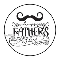 30 HAPPY FATHER’S DAY ENVELOPE SEALS LABELS STICKERS 1.5″ ROUND GIFTS MUSTACHE