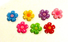 Lot of 50 Multicolor Flower Flatbacks For Crafting – NEW (#15)