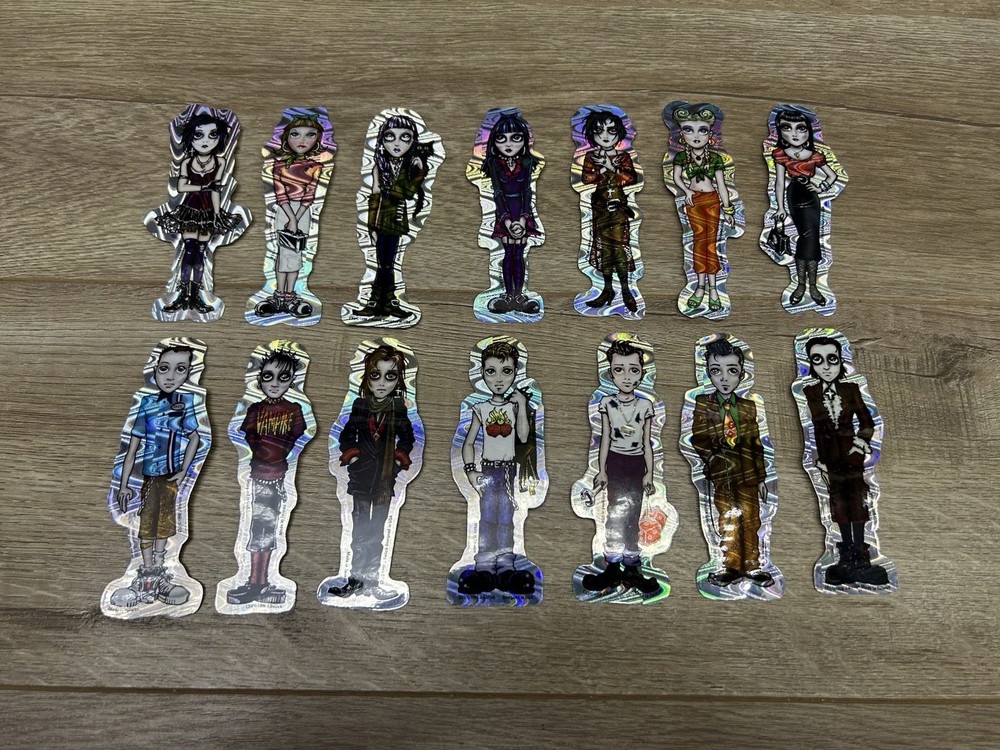Vintage 1998 J Belick Pin Up Goth Prism Vending Machine Sticker Decal Lot of 14