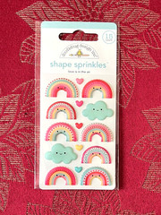 YOU CHOOSE – SHAPE SPRINKLES 3D STICKERS BY DOODLEBUG -HEARTS & RAINBOWS