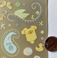 BABY BOY IMAGES Rub-On(4”x 12”)Flair•Paisley•Blue•Flowers •Stitches•Card Making•
