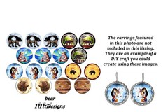 Bottle Cap Images Set of 18 (25mm) 1″ Precut ~ Bear