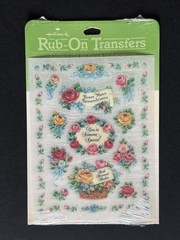 Vintage 1981 Hallmark Rub-On Transfers Victorian-Style Rose Theme