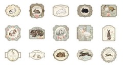 46pcs Bunny Sticker Pack, Cute Bunny Label, Die Cut Rabbit Decal, Mini Forest