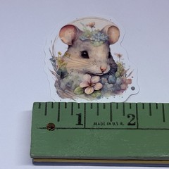 Cute Mouse Animal Sticker Vinyl Decal Journal Wall Anniversary Flowers Art Tc6
