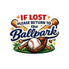 If Lost Please Return to the Ballpark Sticker Baseball Fun Journal Scrapbooking